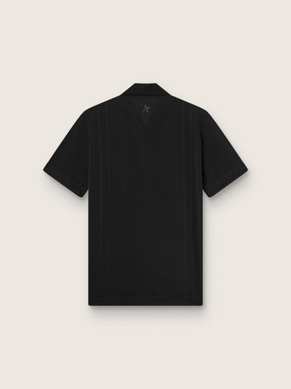 Men's black sports zipped polo shirt - Golden Goose Men