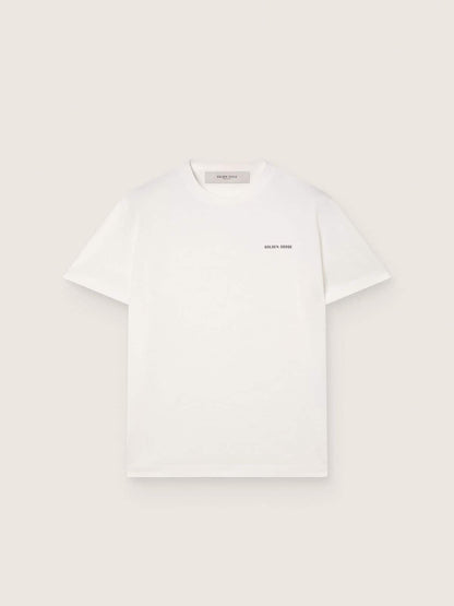 Men's T-shirt in vintage white cotton jersey - Golden Goose Men