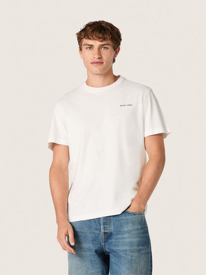 Men's T-shirt in vintage white cotton jersey - Golden Goose Men