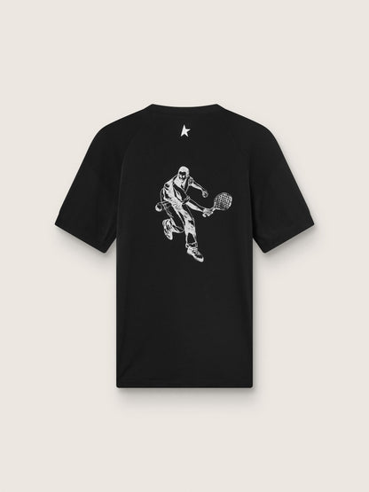 Men's black sports T-shirt with print on the back - Golden Goose Men