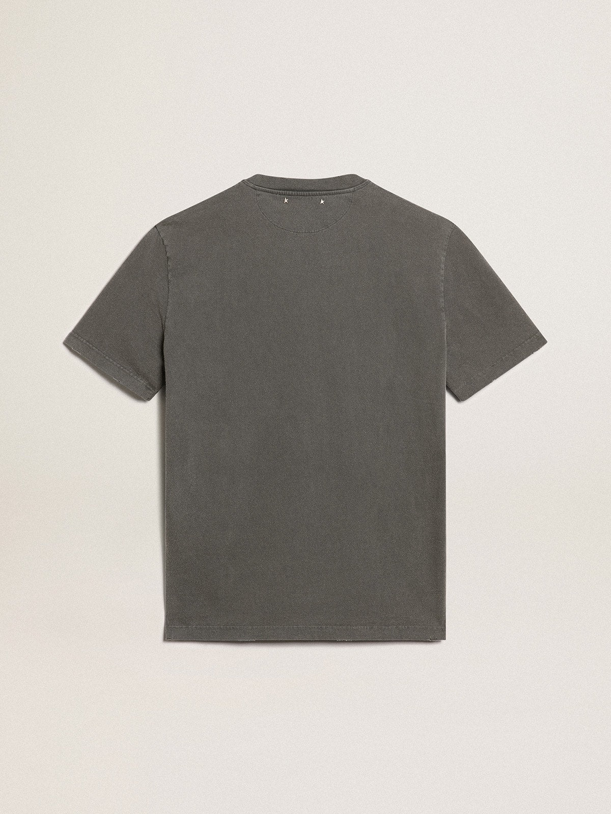 Men's anthracite gray T-shirt with distressed treatment - Golden Goose Men