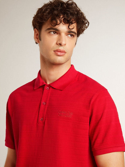 Men's polo shirt in red cotton piquet - Golden Goose Men