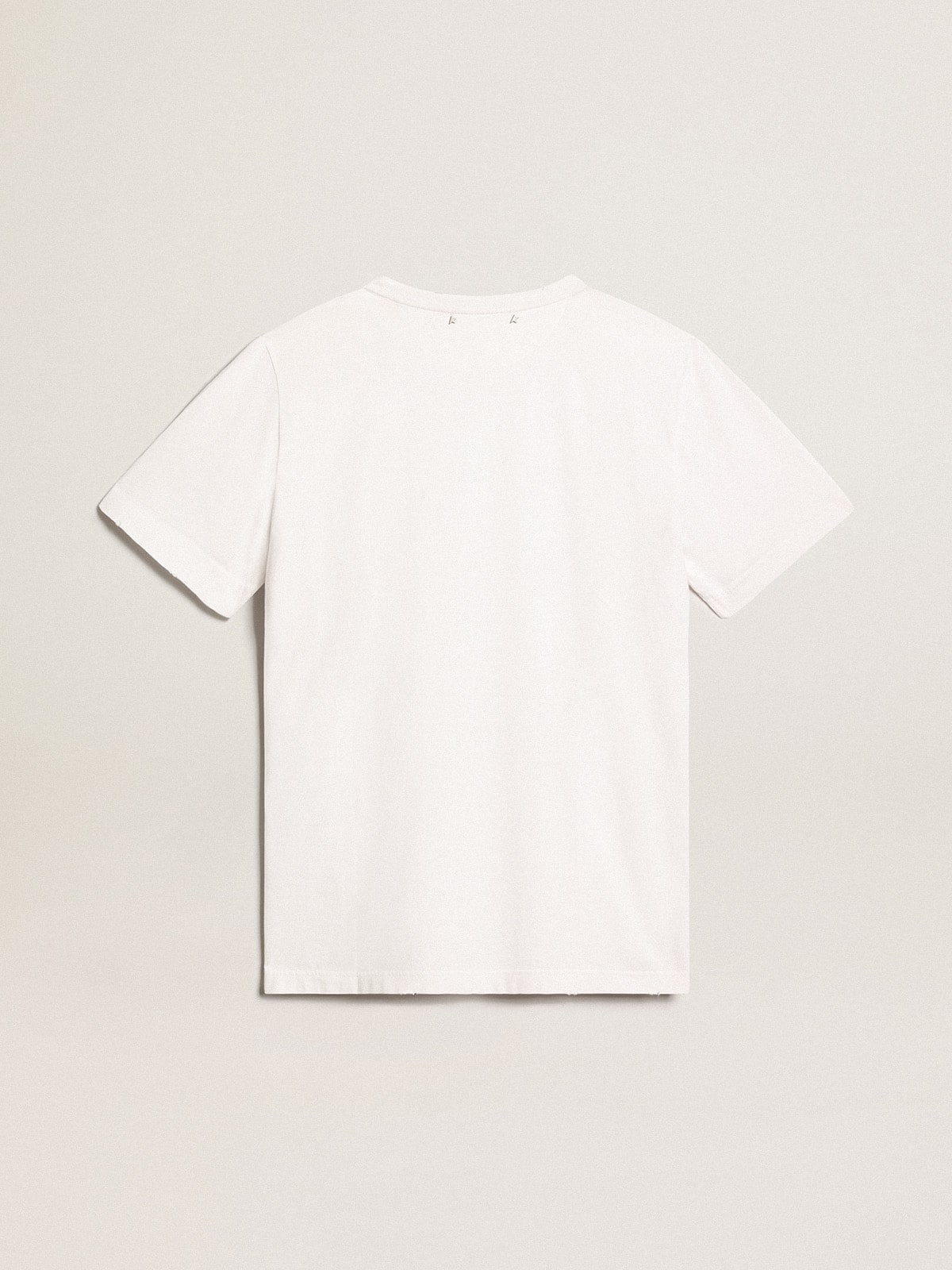 Men's white T-shirt with distressed treatment - Golden Goose Men