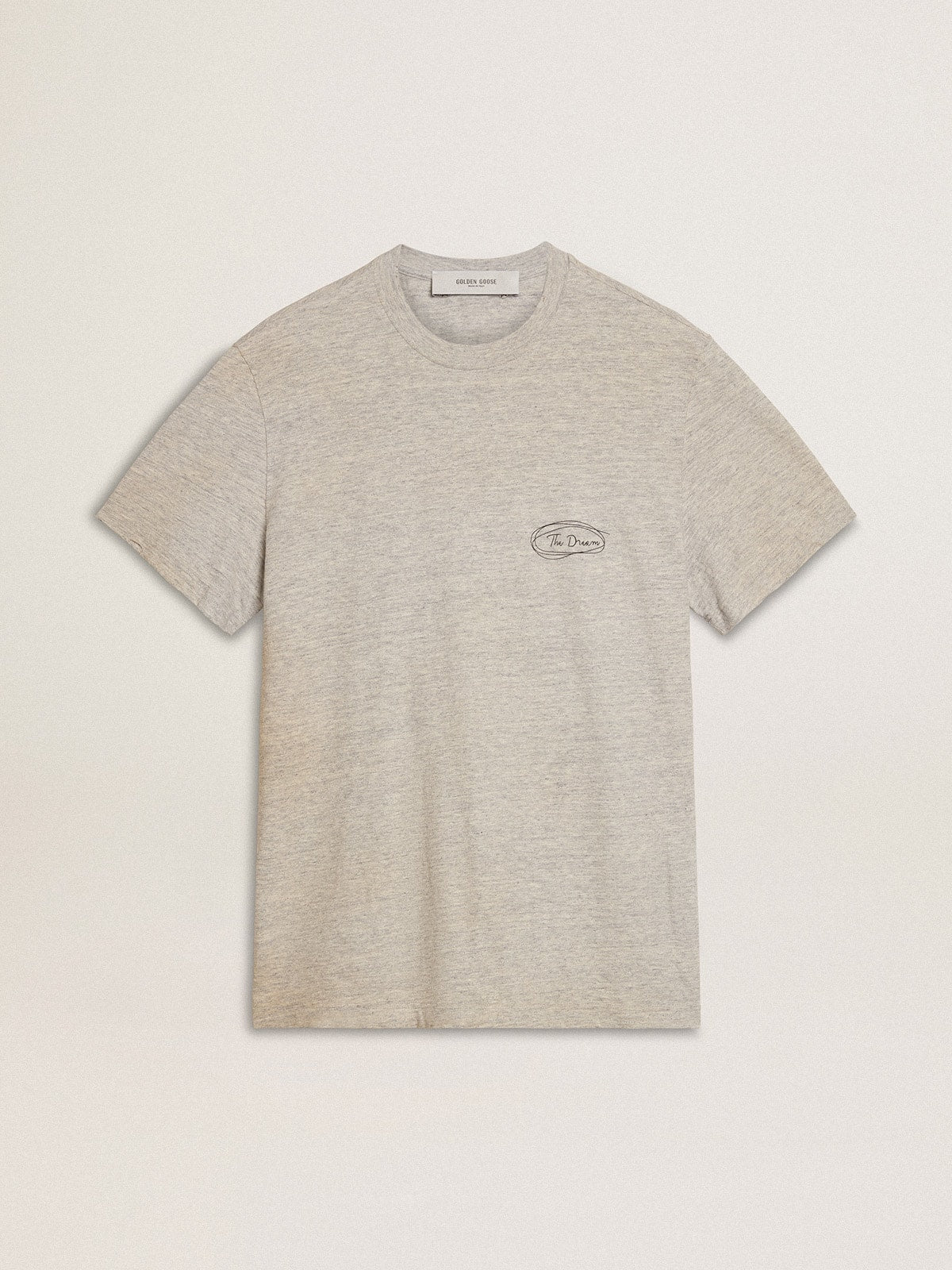 Men's gray T-shirt with black lettering - Golden Goose Men
