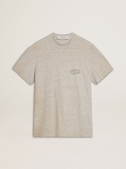 Men's gray T-shirt with black lettering - Golden Goose Men