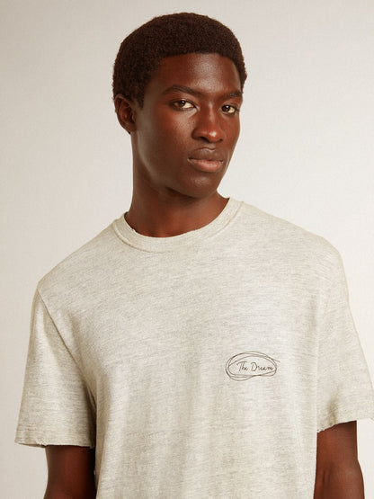 Men's gray T-shirt with black lettering - Golden Goose Men