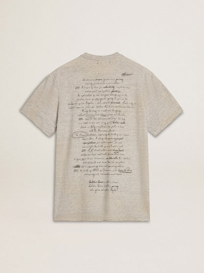 Men's gray T-shirt with black lettering - Golden Goose Men