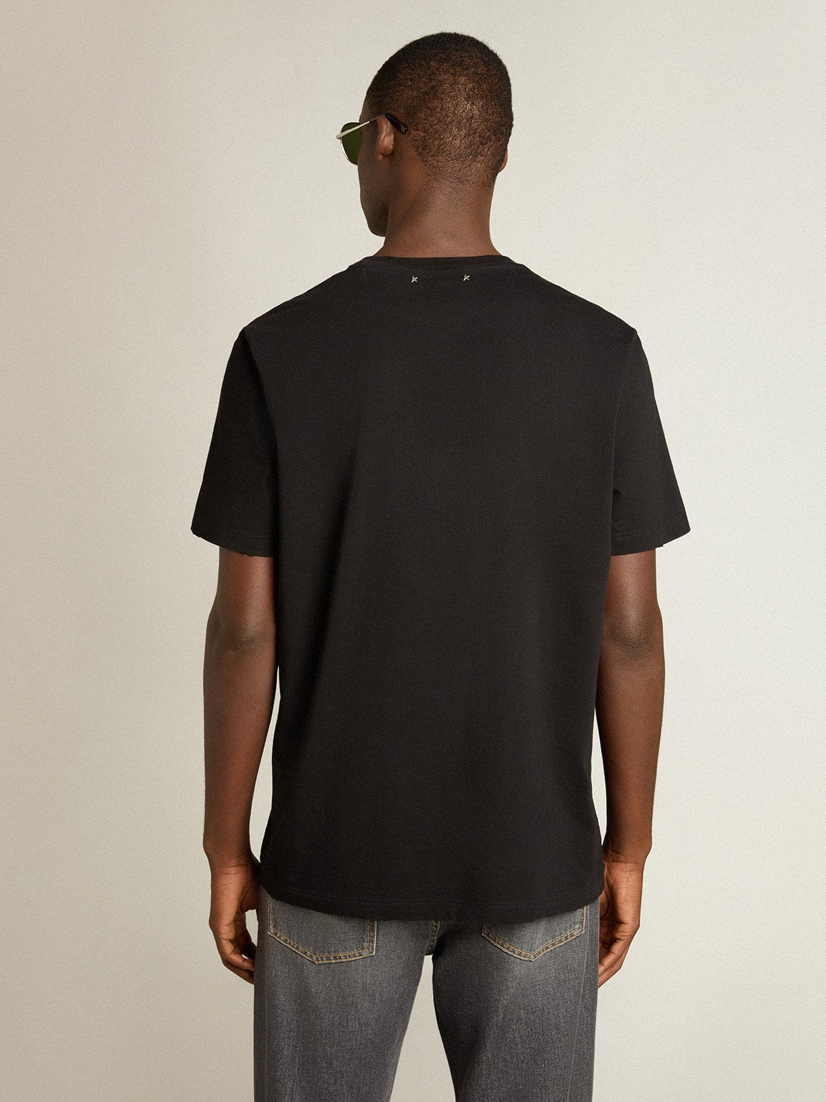 Golden Collection distressed T-shirt in vintage black - Golden Goose Men