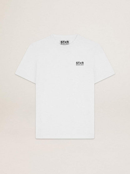 White Star Collection T-shirt with contrasting black logo and star - Golden Goose Men