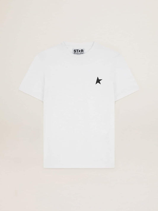 White Star Collection T-shirt with black star on the front - Golden Goose Men