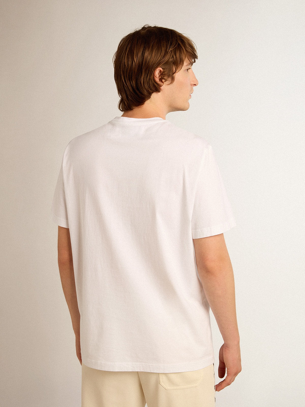 White Star Collection T-shirt with black star on the front - Golden Goose Men