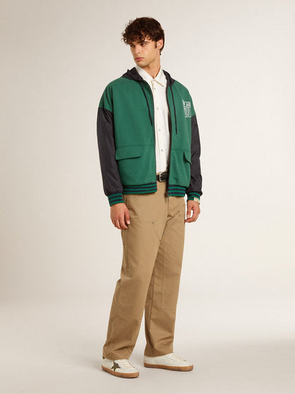 Men’s oversized worn-white shirt with vertical stripes - Golden Goose Men