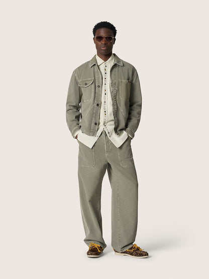 Men's bleached denim shirt with hammered studs - Golden Goose Men