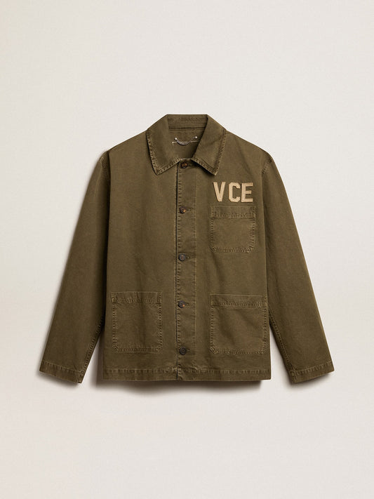 Men's olive-colored cotton shirt - Golden Goose Men