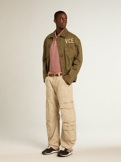 Men's olive-colored cotton shirt - Golden Goose Men
