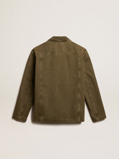 Men's olive-colored cotton shirt - Golden Goose Men