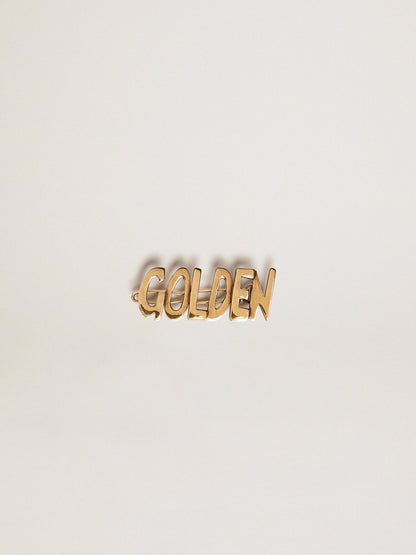Men's lace lock with clip in old gold color with Golden lettering - Golden Goose Men