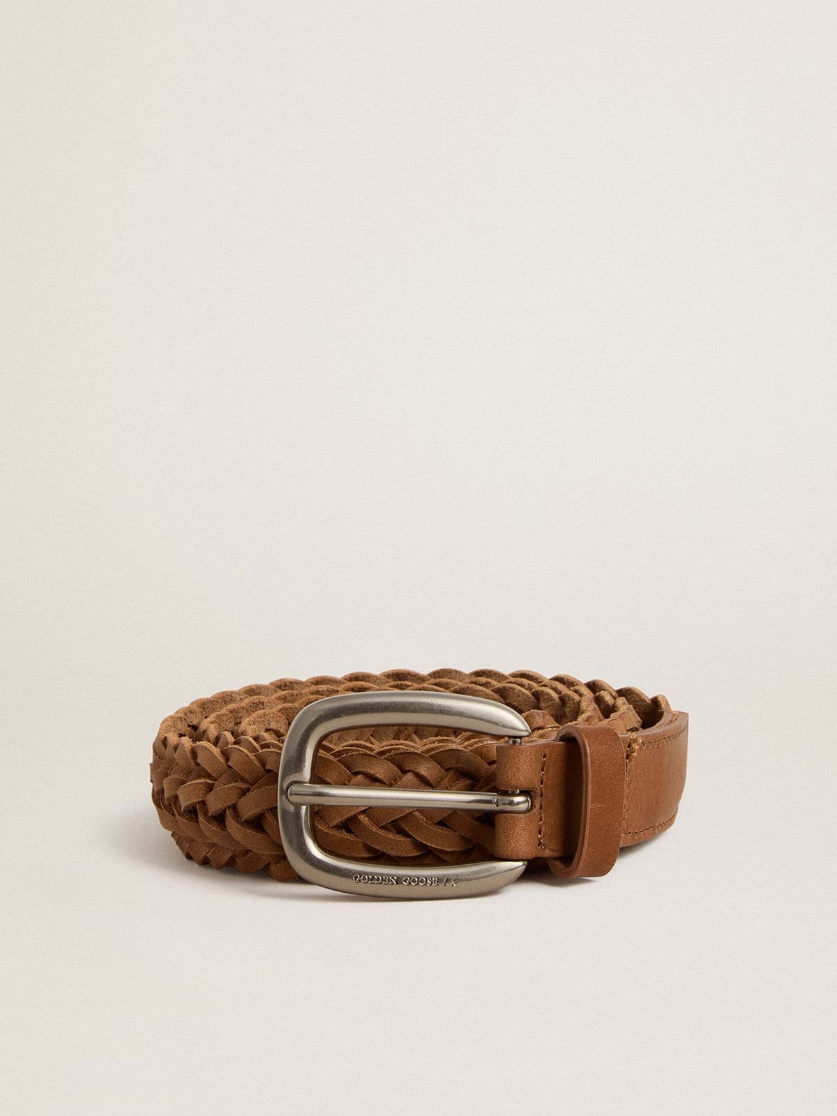 Houston belt in dove-gray woven leather - Golden Goose Men