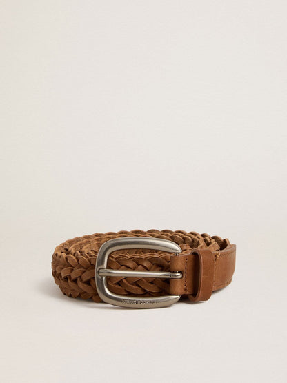 Houston belt in dove-gray woven leather - Golden Goose Men