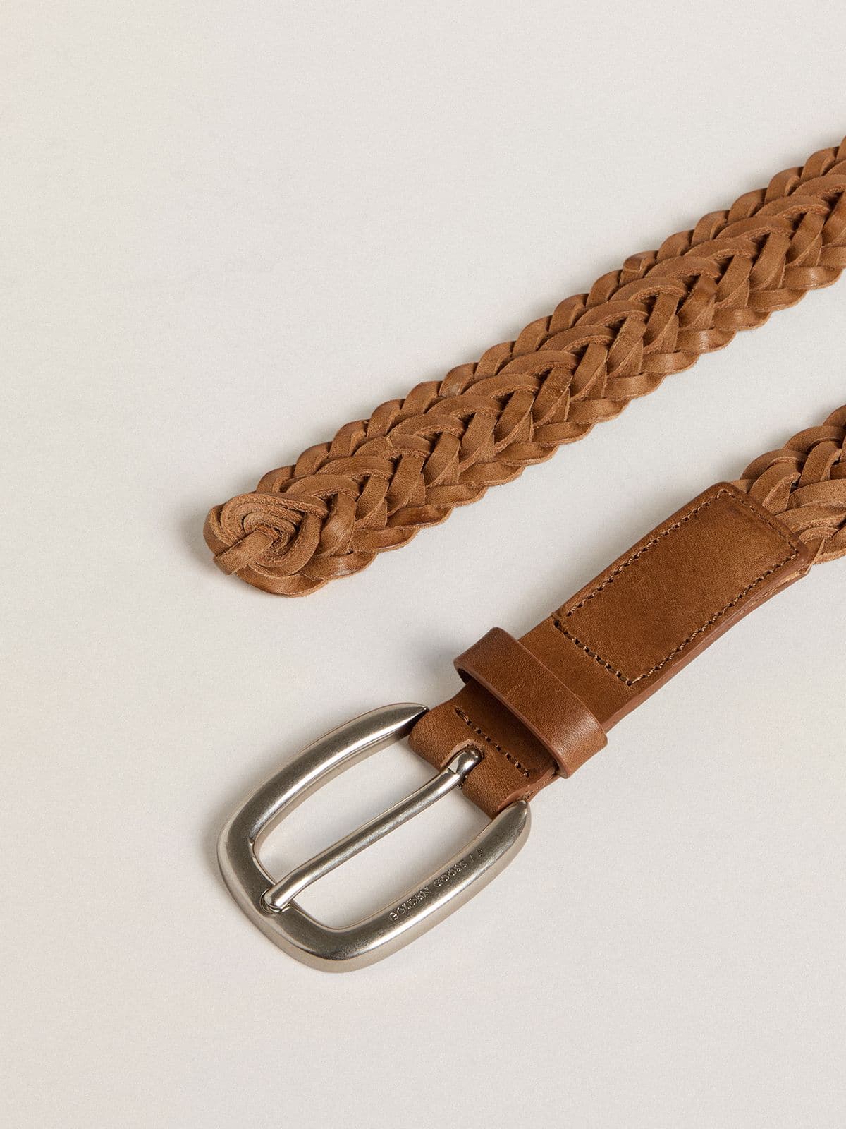 Houston belt in dove-gray woven leather - Golden Goose Men