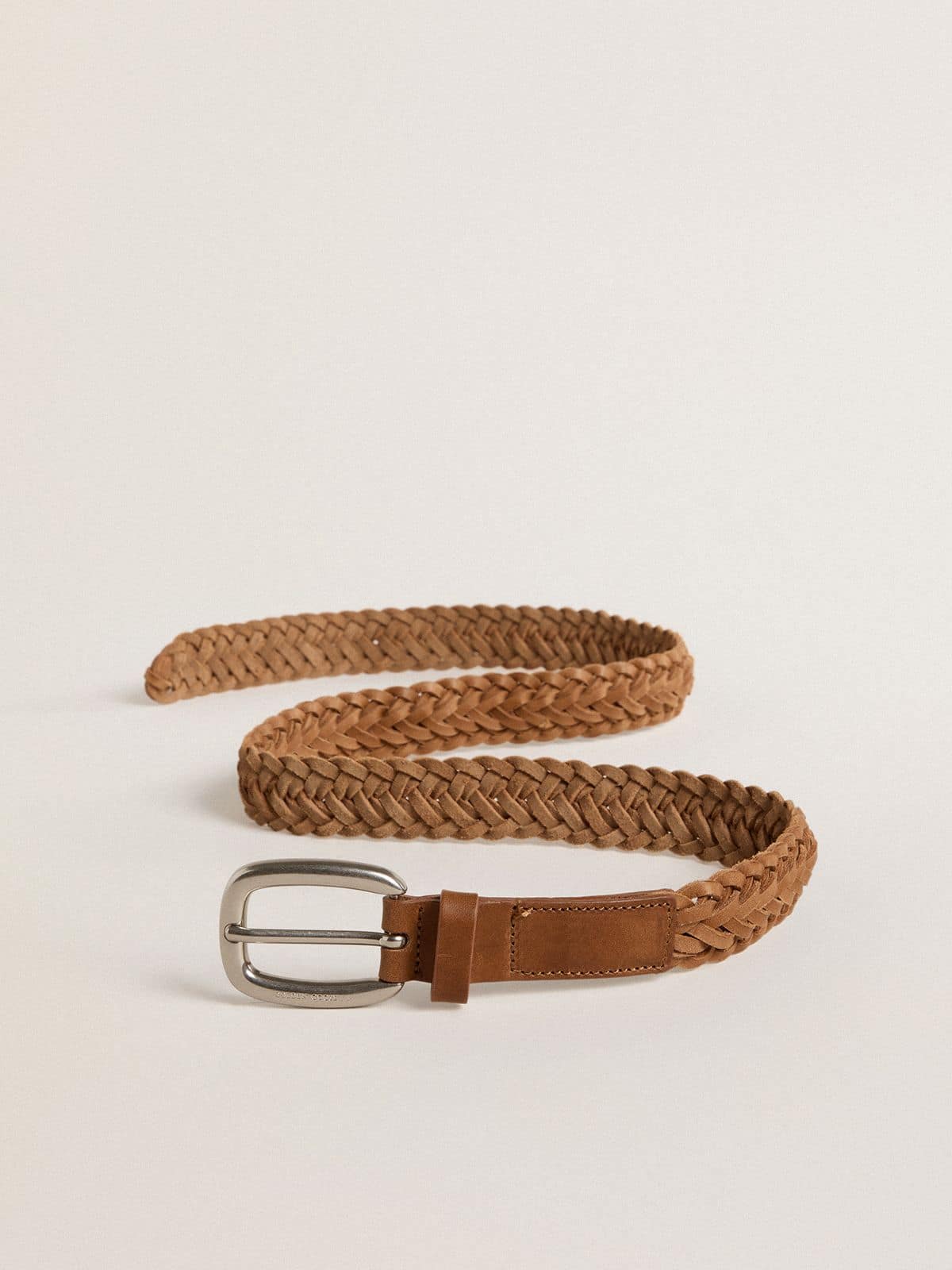 Houston belt in dove-gray woven leather - Golden Goose Men