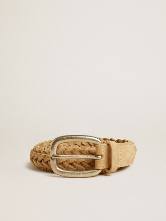 Sand-colored woven leather belt - Golden Goose Men