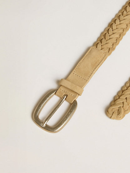 Sand-colored woven leather belt - Golden Goose Men