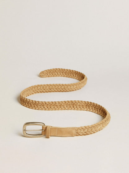 Sand-colored woven leather belt - Golden Goose Men