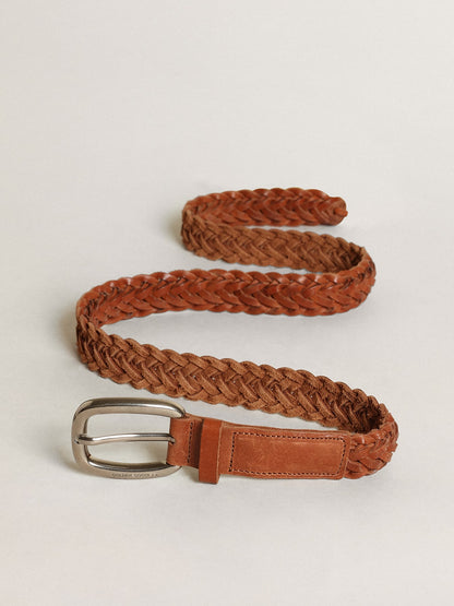 Houston belt in brown braided leather - Golden Goose Men