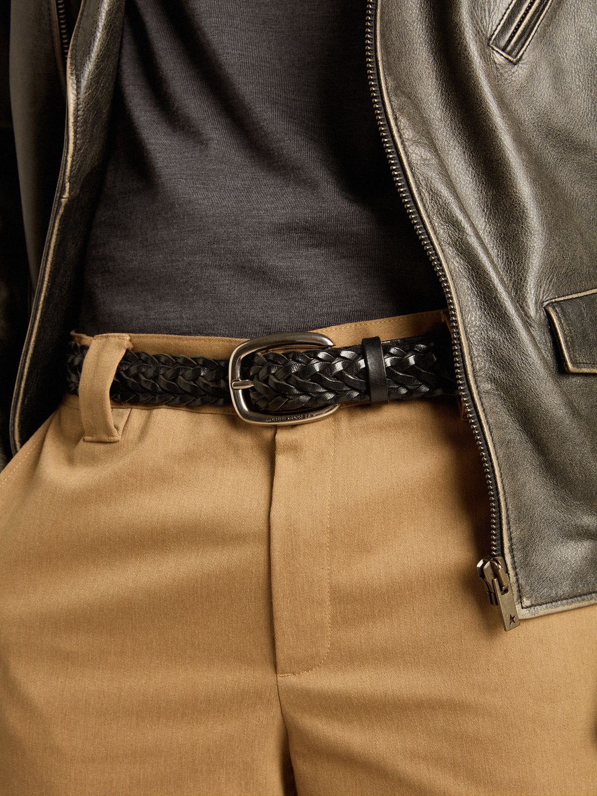 Men's black leather belt | Golden Goose - Golden Goose Men