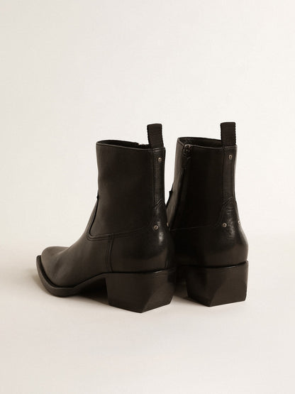 Men’s low Debbie boots in black leather - Golden Goose Men