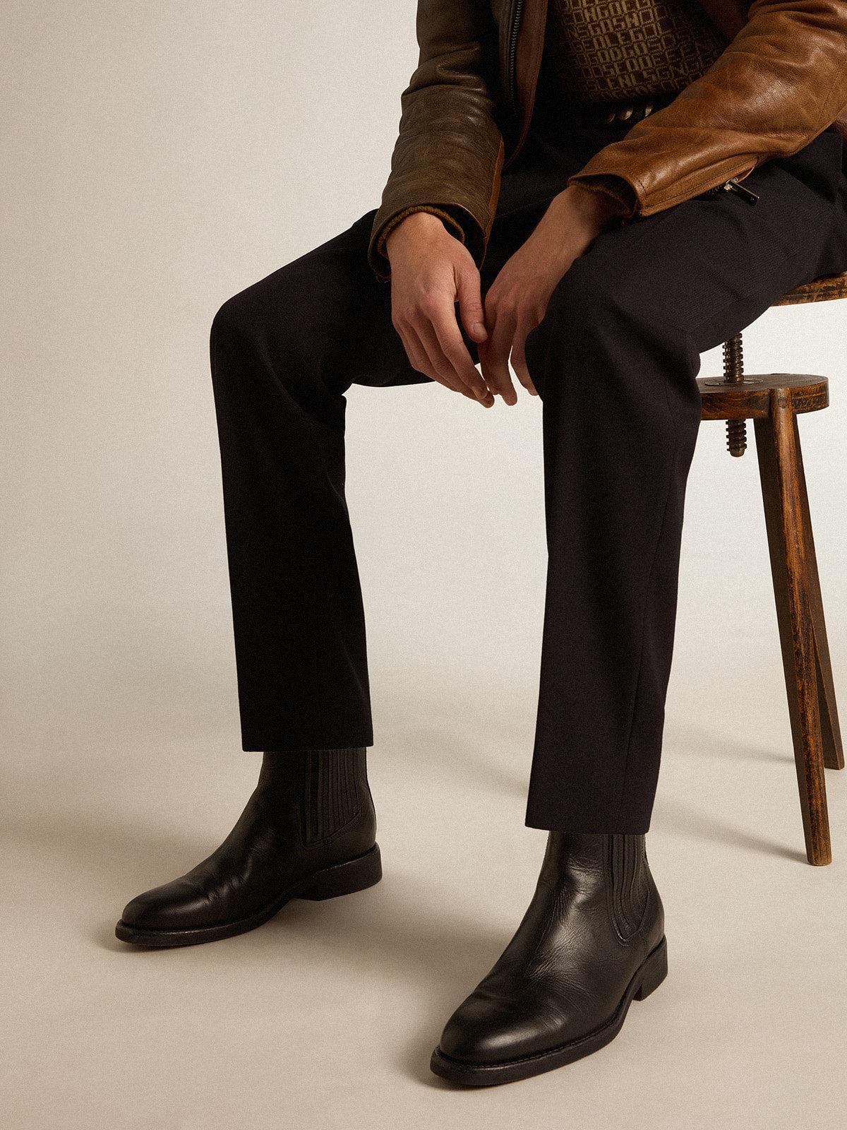 Men’s Chelsea boots in black leather - Golden Goose Men