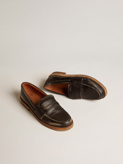 Men's Jerry loafer in black leather - Golden Goose Men