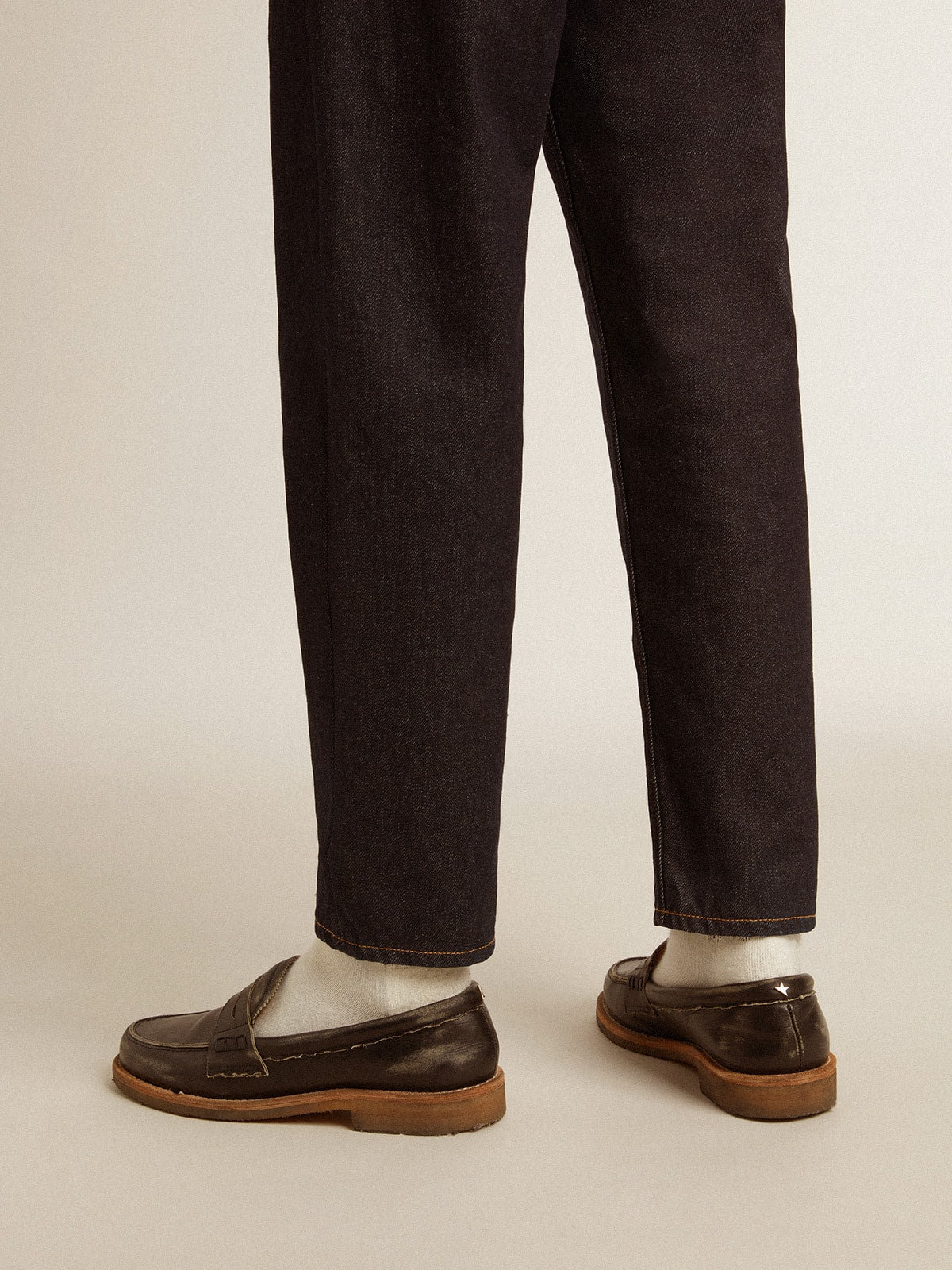 Men's Jerry loafer in black leather - Golden Goose Men
