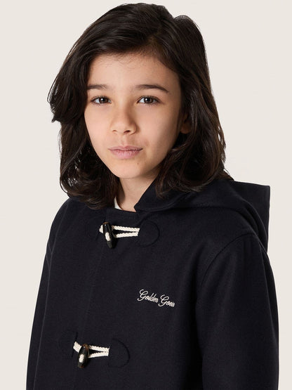 Boys’ dark blue hooded duffle coat - Golden Goose Kids