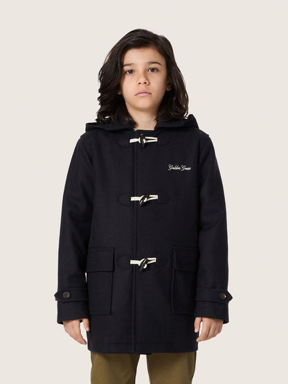 Boys’ dark blue hooded duffle coat - Golden Goose Kids