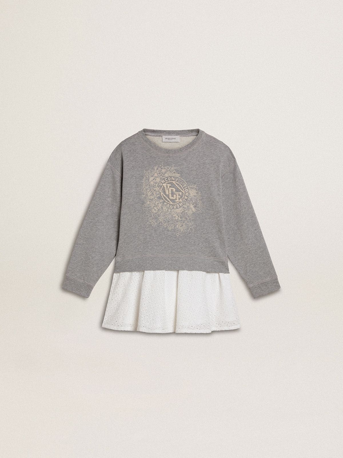Girls’ gray and white mini dress - Golden Goose Kids