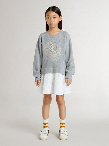 Girls’ gray and white mini dress - Golden Goose Kids