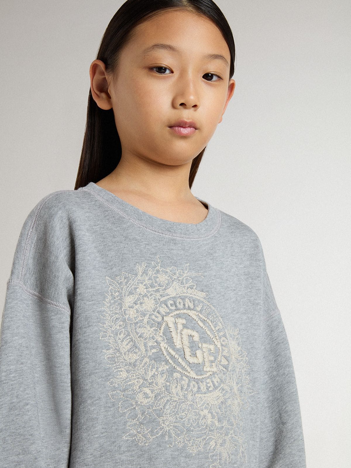 Girls’ gray and white mini dress - Golden Goose Kids