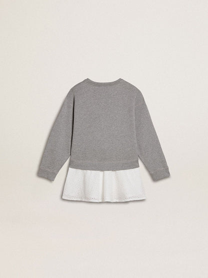 Girls’ gray and white mini dress - Golden Goose Kids