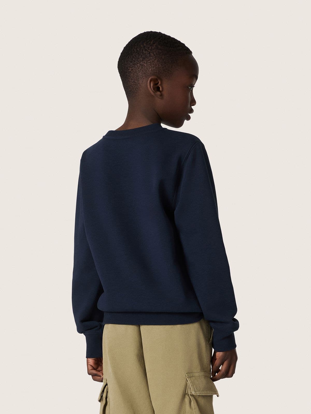 Journey boys’ sweatshirt in blue cotton blend with a contrasting logo - Golden Goose Kids