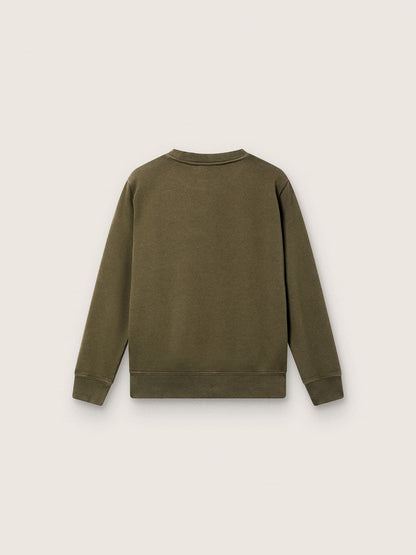 Golden unisex sweatshirt in military-green cotton with reversed logo - Golden Goose Kids