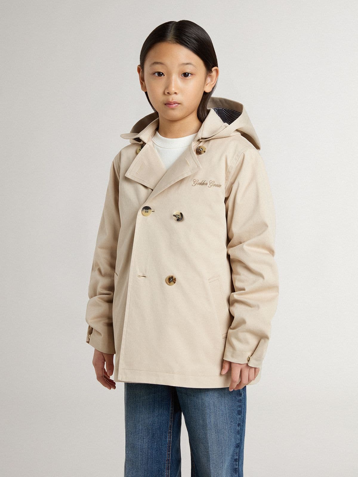 Kids’ trench jacket with removable inner gilet - Golden Goose Kids