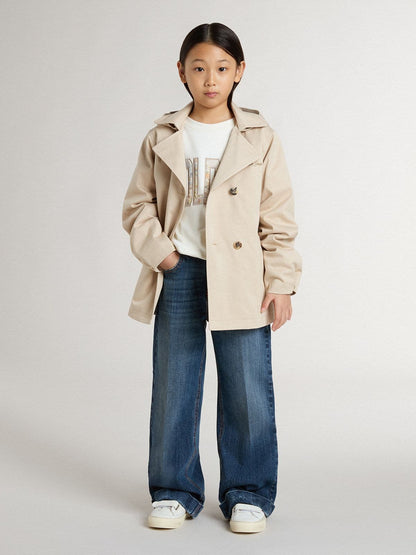 Kids’ trench jacket with removable inner gilet - Golden Goose Kids
