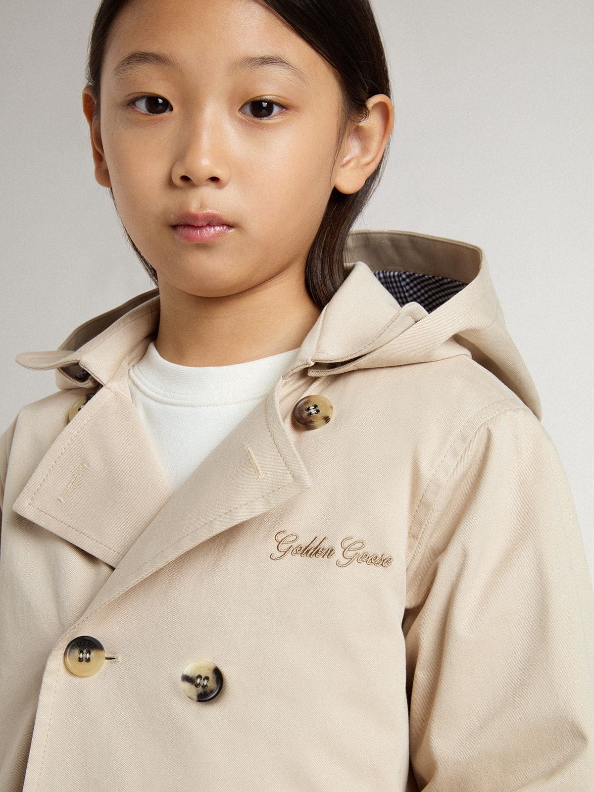 Kids’ trench jacket with removable inner gilet - Golden Goose Kids
