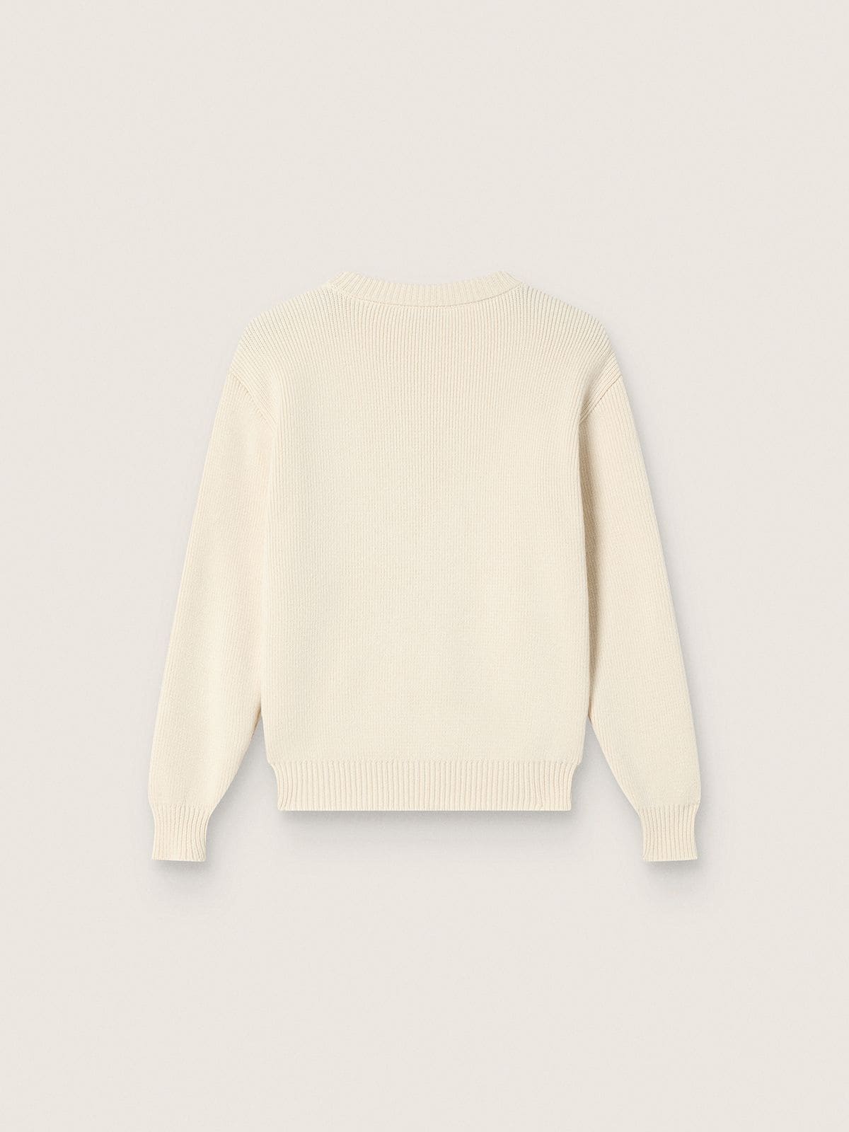 Golden girls’ sweater in white cotton yarn with mascot embroidery - Golden Goose Kids