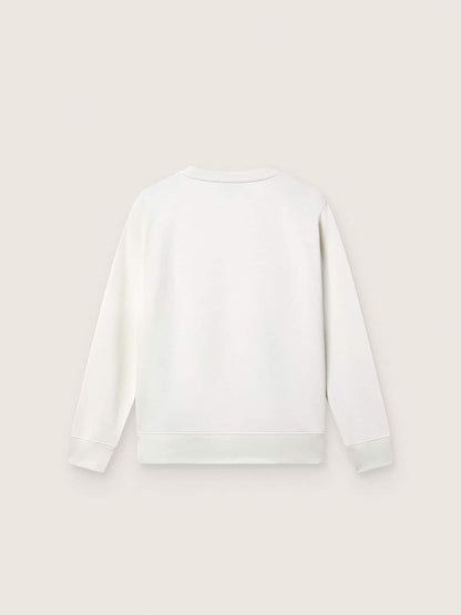 Journey white cotton crew-neck sweatshirt for girls with mascot print and crystal appliqués - Golden Goose Kids