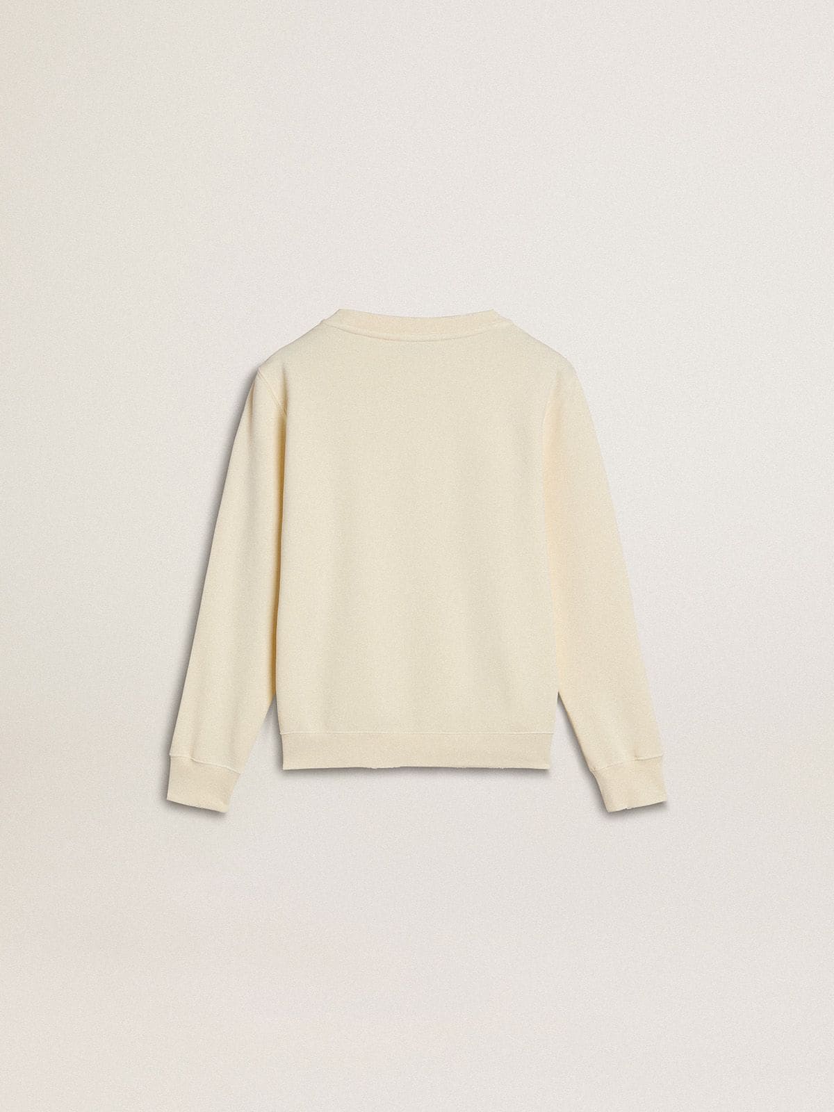 Girls’ cream-colored sweatshirt with patch writing - Golden Goose Kids