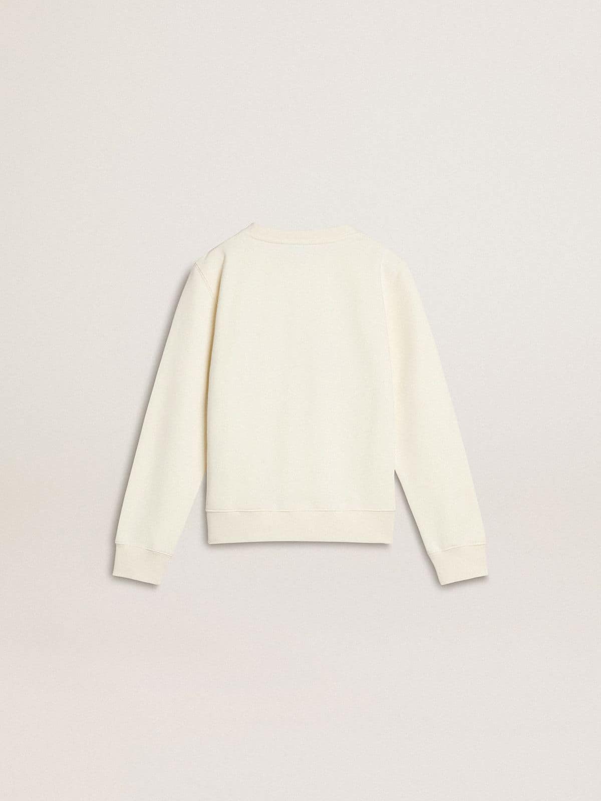 Girls' white sweatshirt with multicolor Golden writing on the front - Golden Goose Kids