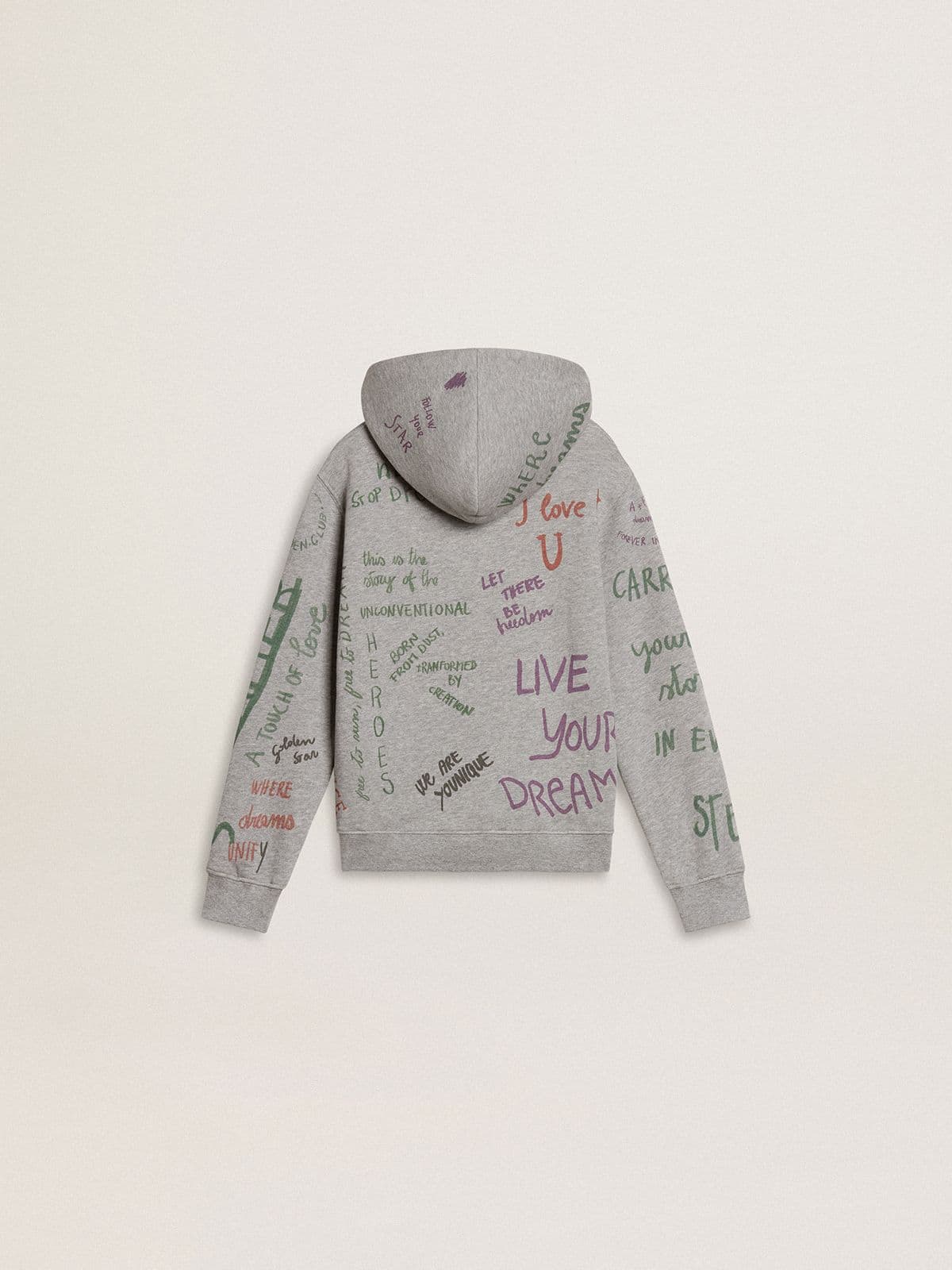 Kids’ gray sweatshirt with multicolor printed lettering - Golden Goose Kids